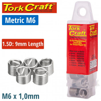 TORK CRAFT M6 THREAD INSERTS REPAIR KID WITH TOOLBOX 10PIECE