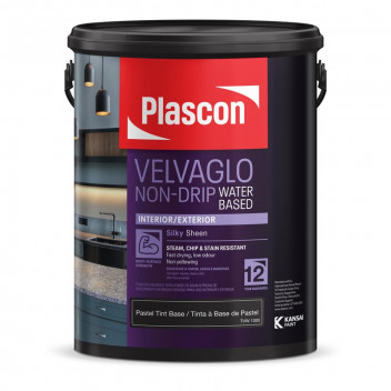 BASEPAINT ENAMEL NON DRIP   WATERBASED   TRANSPARENT VELVAGLO 5L PLASC