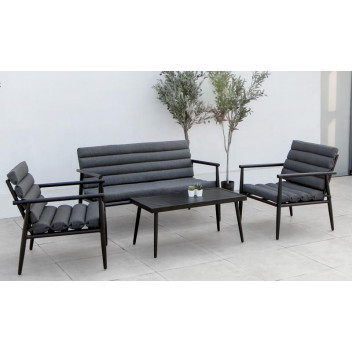 NINGBO ARLENE PATIO LOUNGE SET 4-SEAT 1XCOFFEE TABLE BLACK