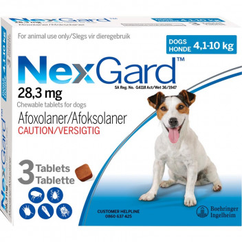 NEXGARD TABLET 4.1-10KG 1.25G 3 PER PACK