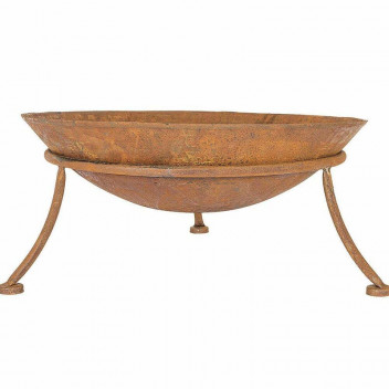 KUTU OXIDISED FIRE PIT 47L X 47W X 21H CM