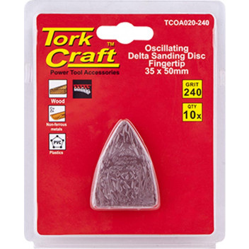 TORK CRAFT OSCILLATING SANDPAPER 35X50MM 10 PIECE 240GRIT