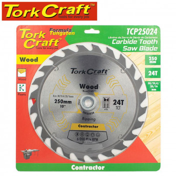 TORK CRAFT BLADE CONTRACTOR CIRCULAR SAW TCT 250MM X 24T 30/16