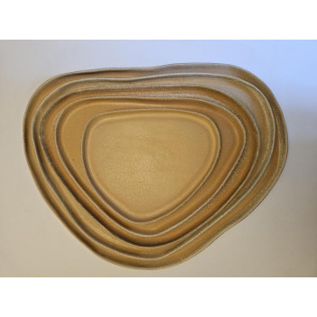 GINGHAM CERAMIC MODERN STONE 5PIECE STONEWARE PLATE SET 45X35CM