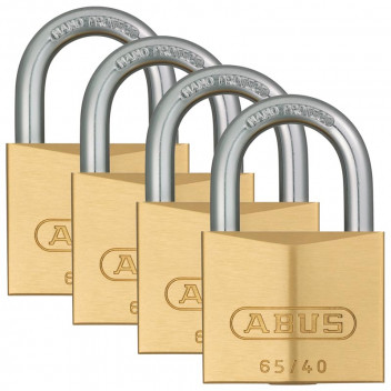 ABUS BRASS BLISTER PADLOCK 65 40MM 4PACK
