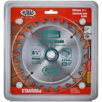 RUWAG STANDARD TCT CIRCULAR SAW BLADE FOR WOOD Z24 160MM
