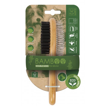 VALEMOUNT BAMBOO DOUBLE SIDED PET BRUSH 6X22CM.