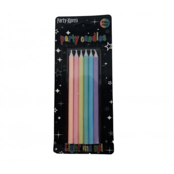 PARTY PASTELL FADE CANDLE 12CM 6PER PACK