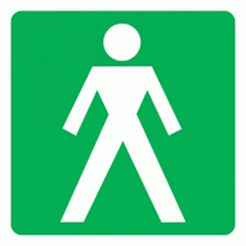 MENS TOILET SIGN GREEN 190X190MM