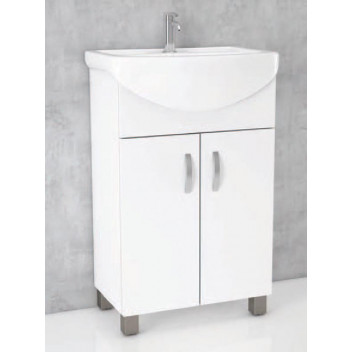 FREESTANDING WHITE DOUBLE DOOR WOOD BATHROOM CABINET 820X450X260MM