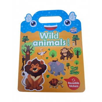 WILD ANIMALS MATCH STICKER TO IMAGE MAGNETIC STICKER BOOK