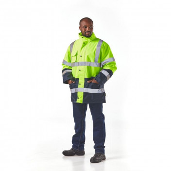 DROMEX LIME AND NAVY HIVIZ WETPRO 2 TONE JACKET 2XLARGE DROMEX LIME AND NAVY HIVIZ WETPRO 2 TONE JACKET 2XLARGE