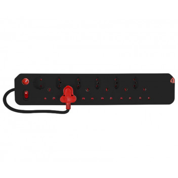 ELECTRICMATE BLACK 12WAY OVERLOAD PROTECT MULTIPLUG