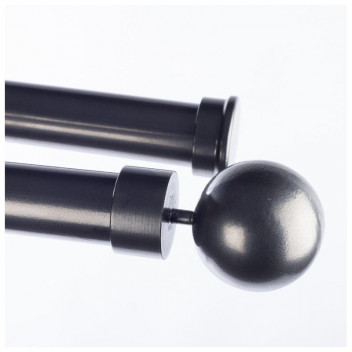 GUN METAL DOUBLE POLE END CAP SET  28MM X 3M