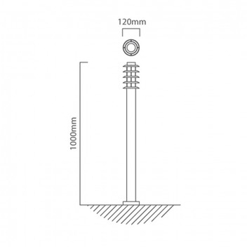 EUROLUX STAINLESS STEEL PEDESTAL WITH GRID 1M