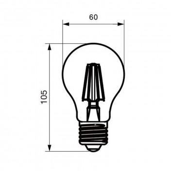 EUROLUX LED BULB CLEAR FILAMENT A60 E27 6W 3000K