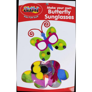 MAKE YOUR OWN CRAFT BUTTERFLY SUNGLASSES INCLUDING GLUE 6PIECE