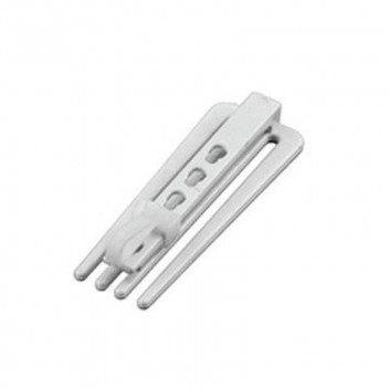 WHITE ADJUSTABLE PLEAT NYLON CURTAIN HOOK 8 PER PACK