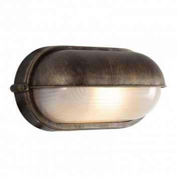 EUROLUX BLACK AND GOLD SMALL EYE LID OVAL BULKHEAD 210MM