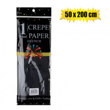BLACK CREPE PAPER 50X200CM