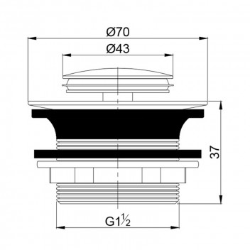 GIO BATH WASTE 40X35MM