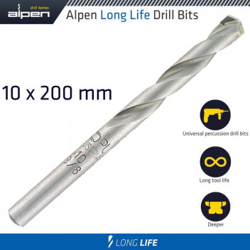 ALPEN MASONRY BIT LONG LIFE 10 X 200MM