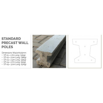 CONCRETE STANDARD POLE 3.0M PRECAST