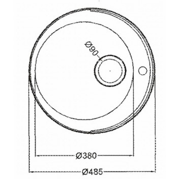 FRANKE RONDO ROUND PREP BOWL WITH OVERFLOW INSET INC.WASTE 485X161MM