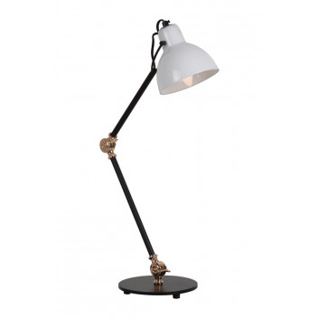 EUROLUX BLACK AND OPAL ADJUSTABLE SIENA TABLE LAMP 180MM