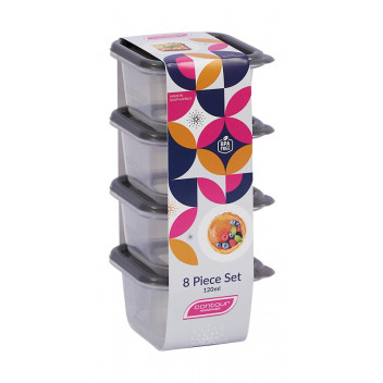 CONTOUR CHARCOAL PLASTIC CONTAINER SET 4X120ML