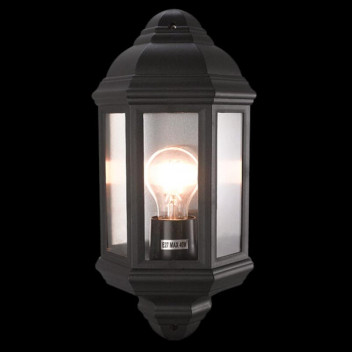 K LIGHT OUTDOOR HALF LANTERN LIGHT COASTAL BLACK E27