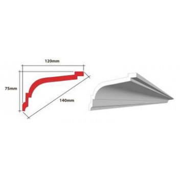 LUCKY CORNICE EPS 75MM X 120MM X 140MM 4X2M PER PACK