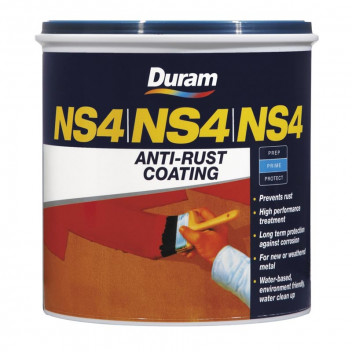DURAM NS4 BLACK ANTI RUST WATERBASED METAL PRIMER 1L