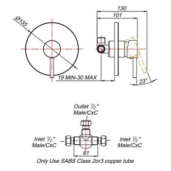 MOON CONCEALED MIXER.
