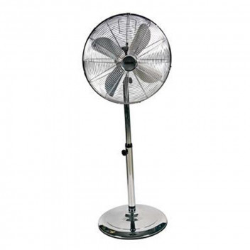 EUROLUX SATIN CHROME STEEL PEDESTAL FAN 45CM 50W