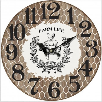 FARM LIFE WALL CLOCK 34CM