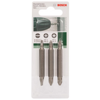 THE BOSCH DOUBLE END SCREWDRIVER BIT SET IS DESIGNED FOR VERSATILITY AND DURABIL