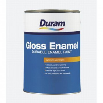 DURAM BLACK GLOSS ENAMEL PAINT 5L