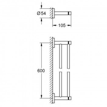 GROHE ESSENTIALS DOUBLE TOWEL RAIL 600MM