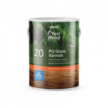 PROMAC YES! WOOD 10 PU CLEAR GLOSS INTERIOR AND EXTERIOR WOOD VARNISH 5L