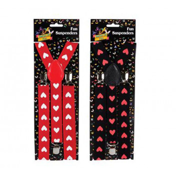 HEARTS SUSPENDERS DRESS UP PARTY COSTUME