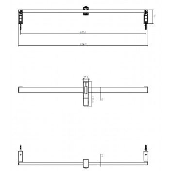 COBRA ARRIVE SQUARE CHROME SHOWER RAIL