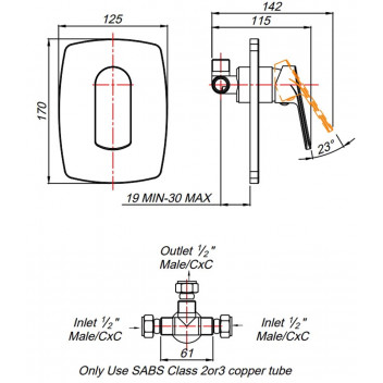 SPRING CONCEALED MIXER.