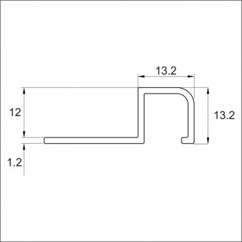 STRAIGHT EDGE MATT SILVER TRIM DECOR  12MM X 2.5M