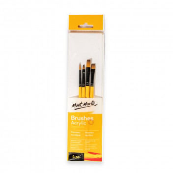 GALLERY CRAFT ACRYLIC BRUSHES 4 PIECE