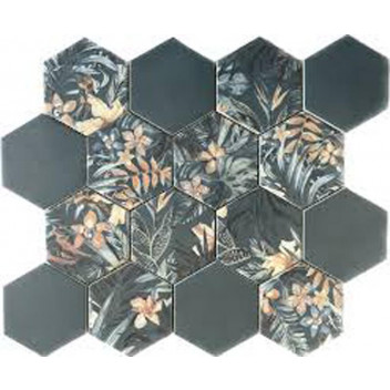 CARIBBEAN FOREST RECYCLE GLASS INJET MOSAIC 298X261MM