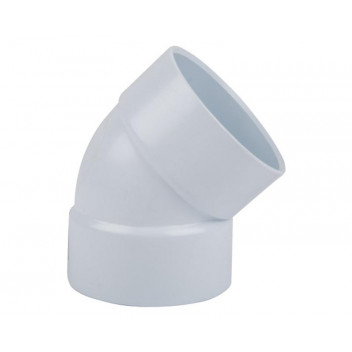 WHITE PVC PLAIN BEND 45 DEGREE 40MM SABS