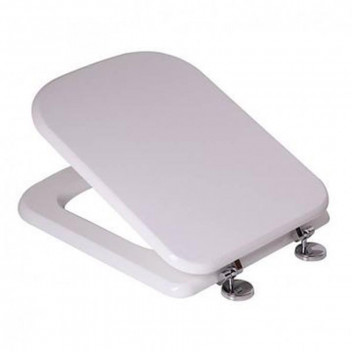 BERMUDA CHROME BAR HINGE WHITE TOILET SEAT