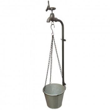 BUCKET ON TAP BROWN PLANT WALL HOLDER 16X17X67CM