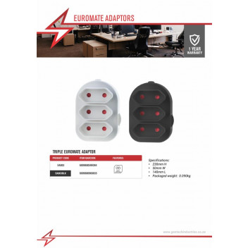 ELECTRICMATE TRIPLE EUROMATE ADAPTOR